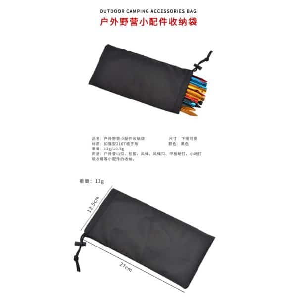 Camping tent Pegs Storage Bag
