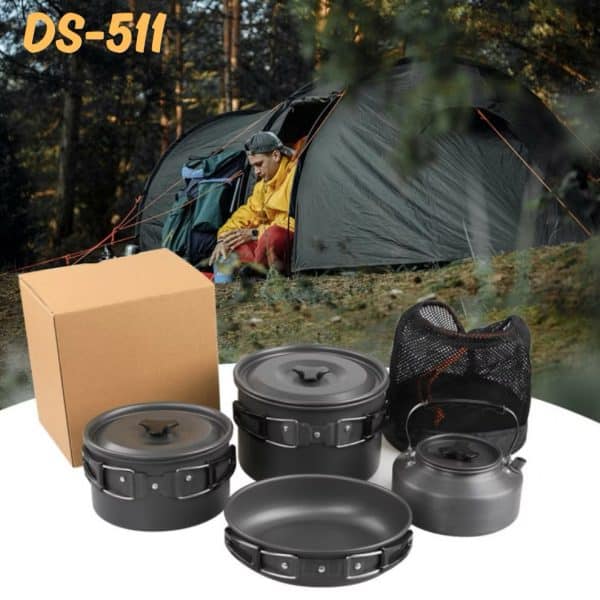 DS-511 4-5 Person Outdoor Camping Cookware Kit Cooking Set