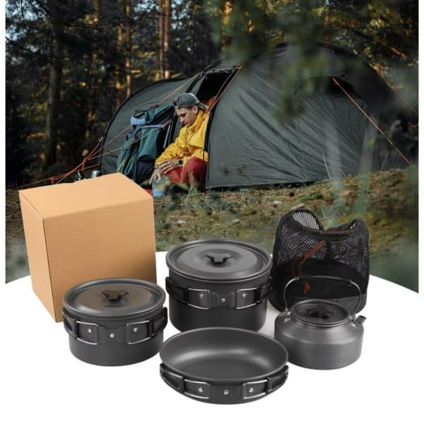 DS-511 4-5 Person Outdoor Camping Cookware Kit Cooking Set - Image 2