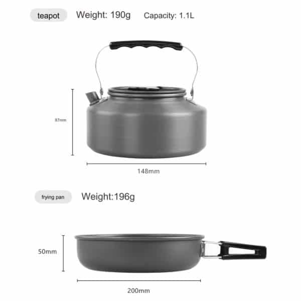 DS-511 4-5 Person Outdoor Camping Cookware Kit Cooking Set - Image 7