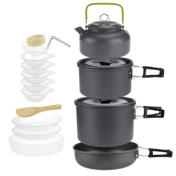 DS-508 4-5 Person Outdoor Camping Cookware Cooking Set - Image 2