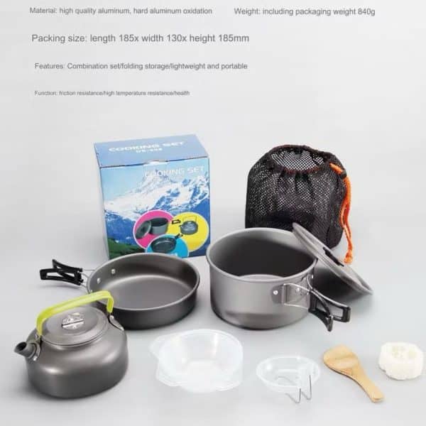 DS-308 2-3 Person Outdoor Camping Cookware Cooking Set