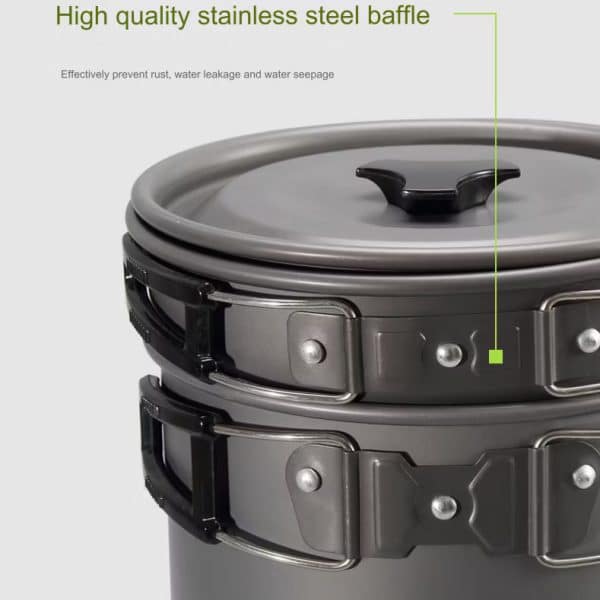 DS-308 2-3 Person Outdoor Camping Cookware Cooking Set - Image 5