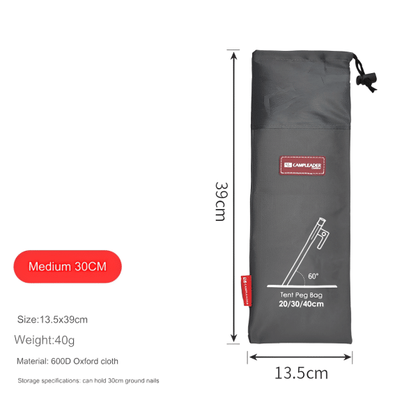 Campleader Nail Peg Storage Bag 20cm 30cm 40cm - Image 6