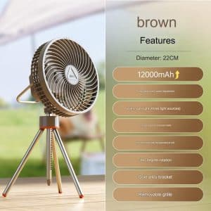 12000mAh Rechargeable Portable Camping Tripod Fan