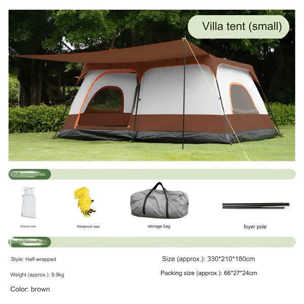 4-6 Person Family Cabin Tent With Side Awning
