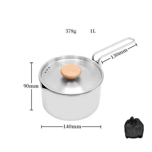 1L 304 Stainless Steel Cooking Pot - Image 4
