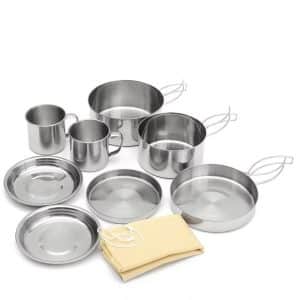 8pcs Camping Cooking Set Stainless Steel