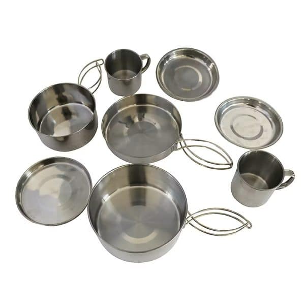 8pcs Camping Cooking Set Stainless Steel - Image 5