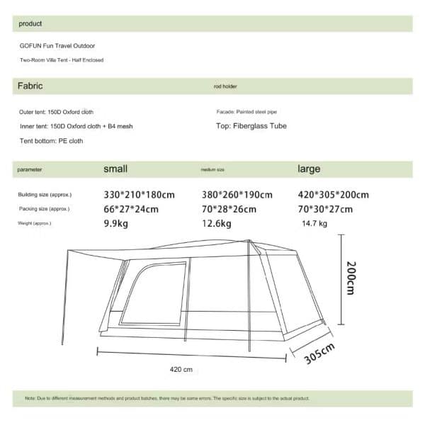4-6 Person Family Cabin Tent With Side Awning - Image 4