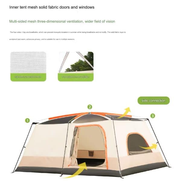 4-6 Person Family Cabin Tent With Side Awning - Image 8