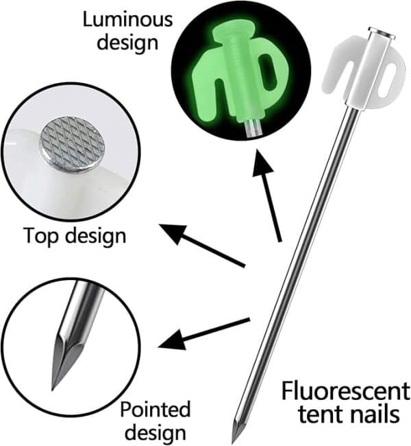 21cm Luminous Camping Peg Stake Glow in the Dark - Image 2