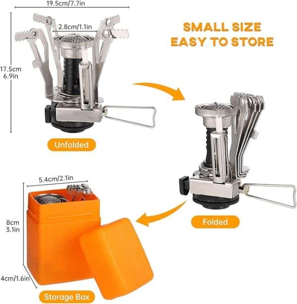 Mini Portable Ultralight Outdoor Backpacking Camping Stoves with Fire Ignition - Image 9