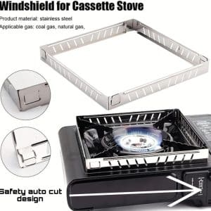 Folding Gas Stove Windshield Guards Stainless Steel