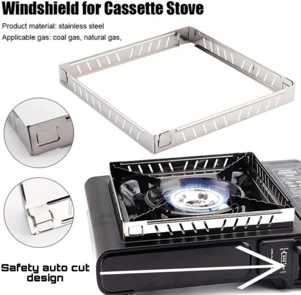 Folding Gas Stove Windshield Guards Stainless Steel