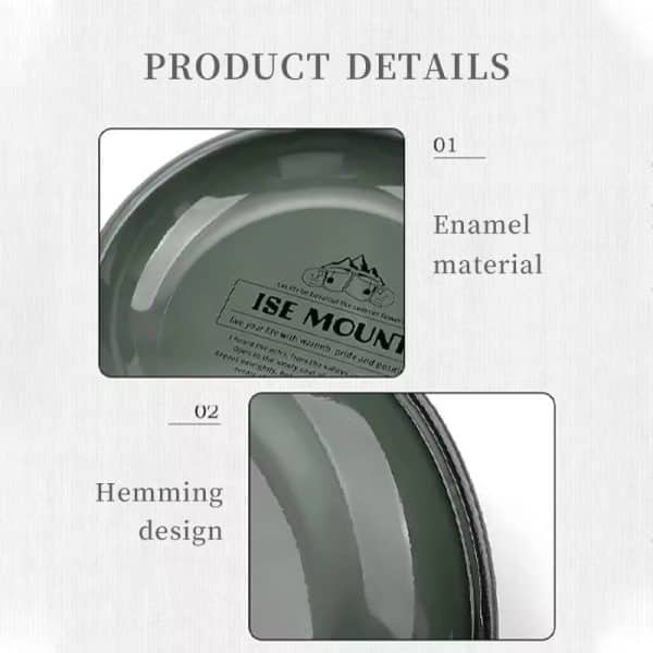 Outdoor Enamel Dinner Plate Camping Tableware - Image 4