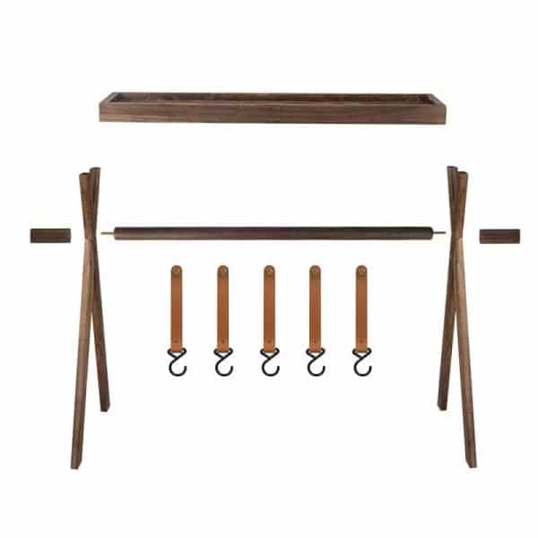 Outdoor Camping Solid Wood Portable Rack Multifunctional Hanging Organizer Triangle - Image 4