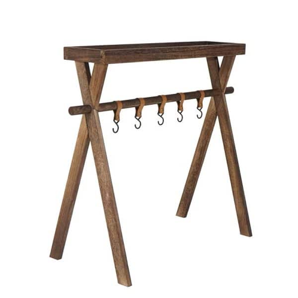Outdoor Camping Solid Wood Portable Rack Multifunctional Hanging Organizer Triangle - Image 3
