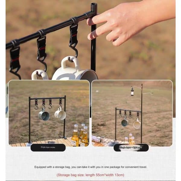 Multifunctional Portable Organizer Cutlery Hanging Rack With Double Lamp Hook - Image 9