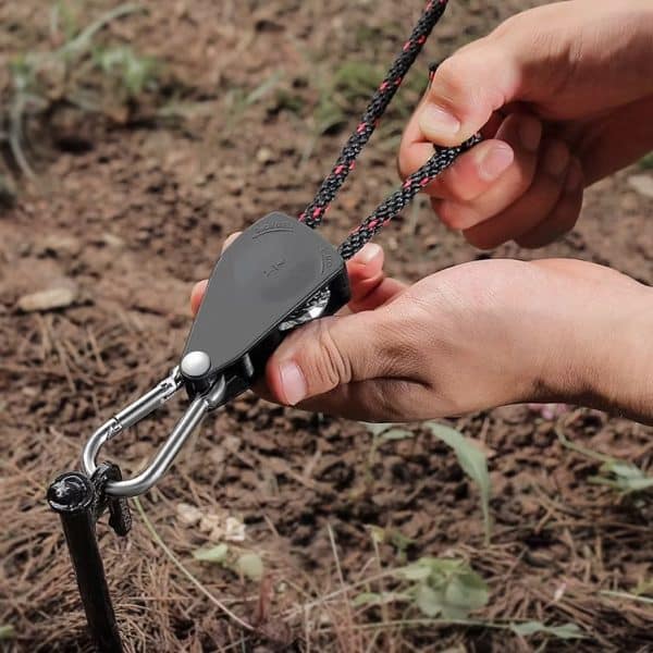 Tent Rope Guy lines Adjustable Gear with Pulley Tensioner Tent Cord for Camping - Image 4