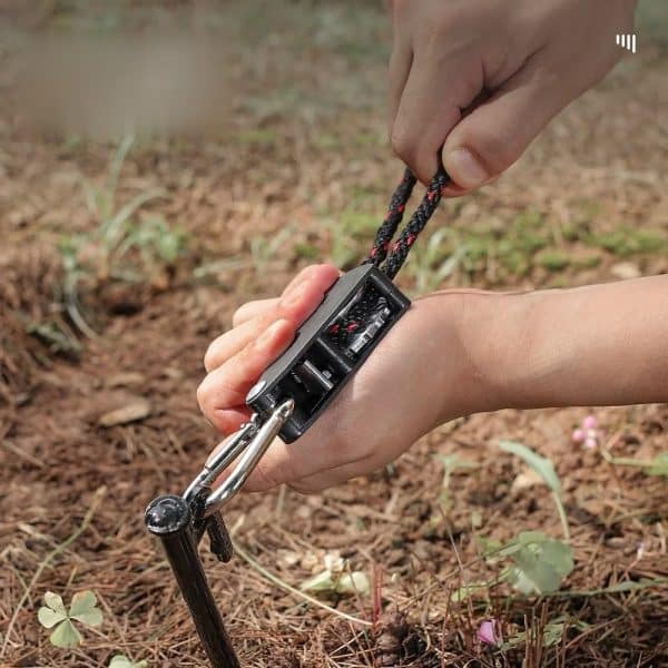 Tent Rope Guy lines Adjustable Gear with Pulley Tensioner Tent Cord for Camping - Image 5