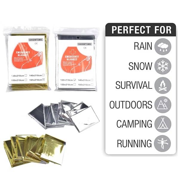 Waterproof Emergency Foil Thermal Blanket Outdoor Survival First Aid Military Rescue Kit - Image 8
