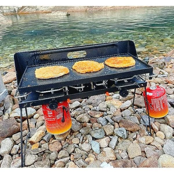 Non-Stick Cast-Iron Pan Grilled For Camping Double Burner Stove - Image 5
