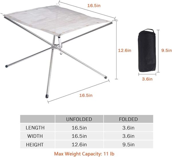 Folding Stainless Steel Portable Fire Pit for Camping Outdoor Picnic - Image 3