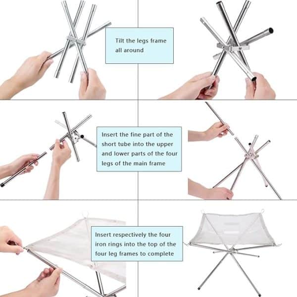 Folding Stainless Steel Portable Fire Pit for Camping Outdoor Picnic - Image 4
