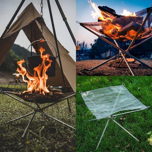 Folding Stainless Steel Portable Fire Pit for Camping Outdoor Picnic - Image 7