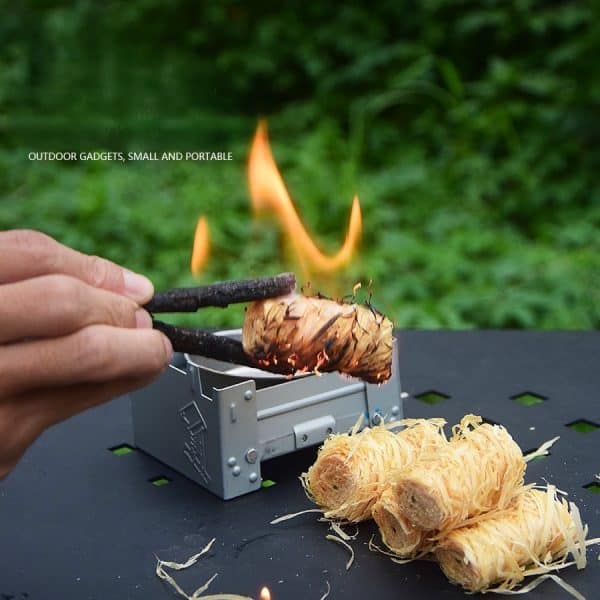 10 Roll Natural Wood Wool Wax Fire Starter Firewood Burner Tinder - Image 2
