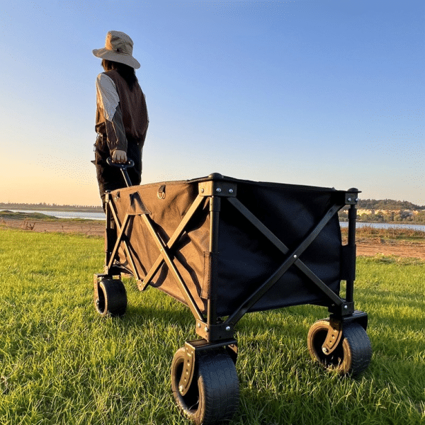 Outdoor Foldable Wagon Trolley Wide Tank Wheels Camping Umbrella Fold - Image 7