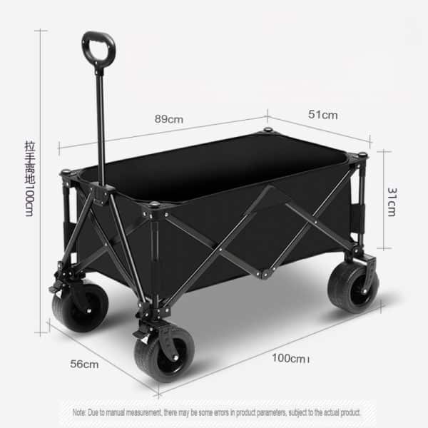 Outdoor Foldable Wagon Trolley Wide Tank Wheels Camping Umbrella Fold - Image 8