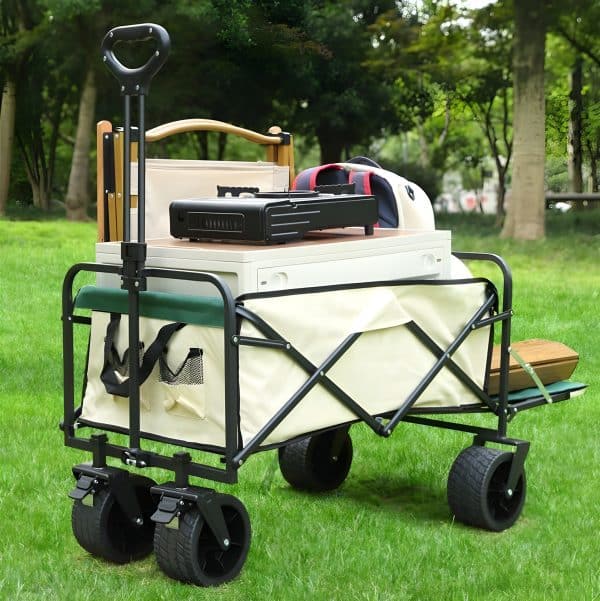 Outdoor Foldable Wagon Trolley Wide Bearing Tank Wheels Camping