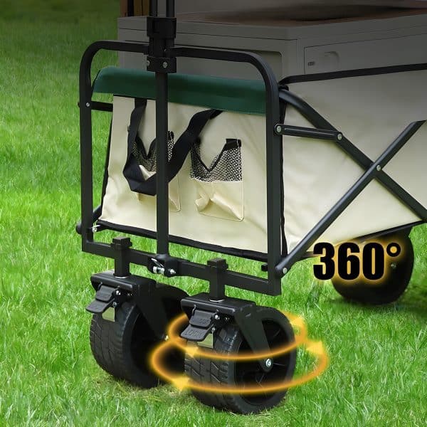 Outdoor Foldable Wagon Trolley Wide Bearing Tank Wheels Camping - Image 3