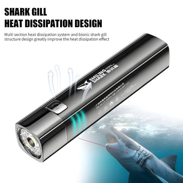 SMILING SHARK Flashlight 617A black Mini Torch light Rechargeable Super Bright Wide Angle Light Flashlight Waterproof - Image 5