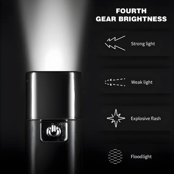 SMILING SHARK Flashlight 617A black Mini Torch light Rechargeable Super Bright Wide Angle Light Flashlight Waterproof - Image 4