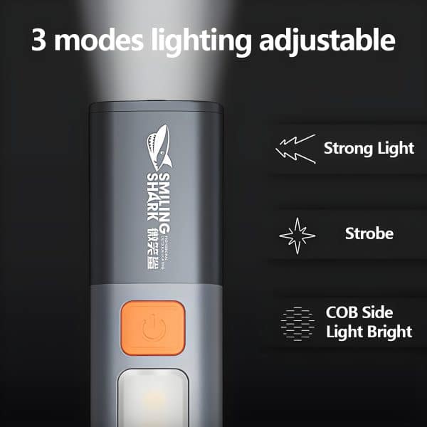 Smiling Shark SD1023 Rechargeable Torch Light LED COB Keychain Portable Flashlight - Image 4