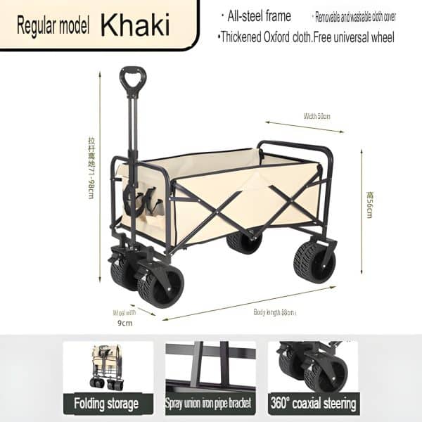 Outdoor Foldable Wagon Trolley Wide Bearing Tank Wheels Camping - Image 8