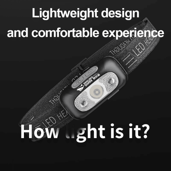 Smiling Shark TD0140 Outdoor Camping Hiking Fishing Led Head Lamp Rechargeable Sensor Headlight 3 mode Lightweight Water - Image 5