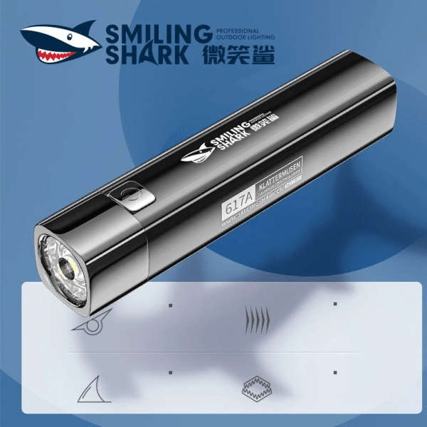 SMILING SHARK Flashlight 617A black Mini Torch light Rechargeable Super Bright Wide Angle Light Flashlight Waterproof - Image 2